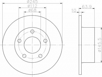 HELLA PAGID 8dd355102801 -  Тормозной диск